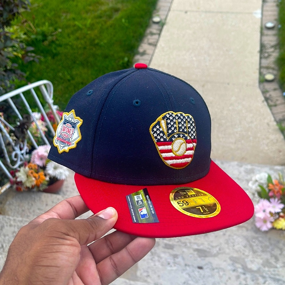 Milwaukee Brewers New Era MLB July 4th Workout Low Profile 59FIFTY Fitted Hat